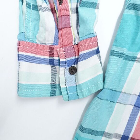 Old Navy Shirt Men's 2XL Multicolor Plaid Collared Slim Fit Casual Button-Down - Picture 3 of 7